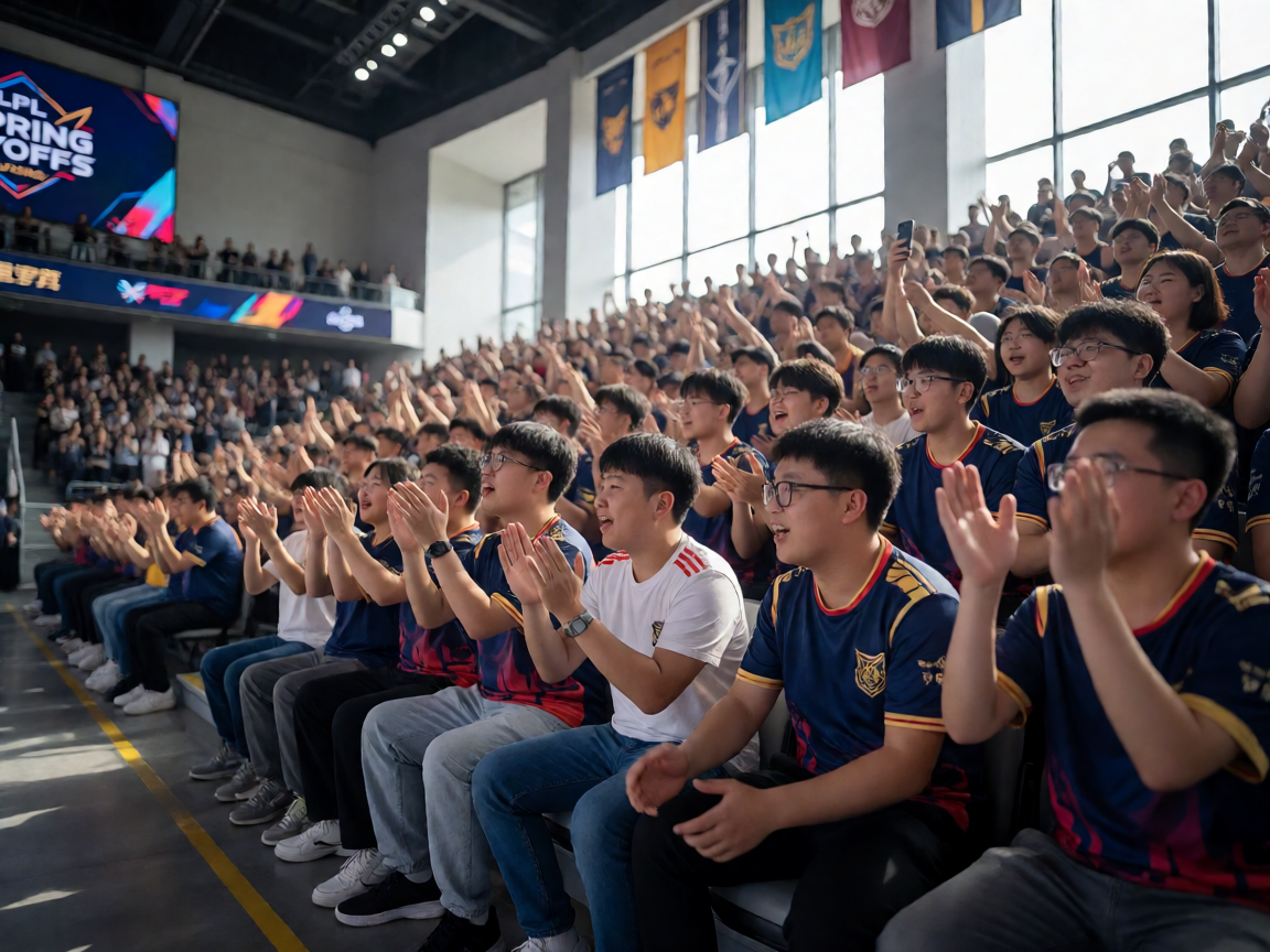LPL春季赛季后赛现场——观众热情观赛的电竞氛围